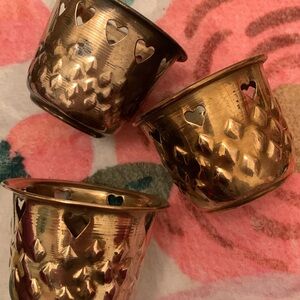 Set of Gold Heart Tealight Holders
